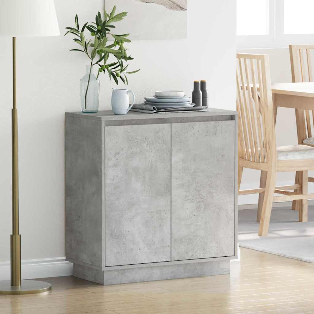 vidaXL LED-Sideboard für Betongrau 71 x 34,5 x 75 cm Holzwerkstoff