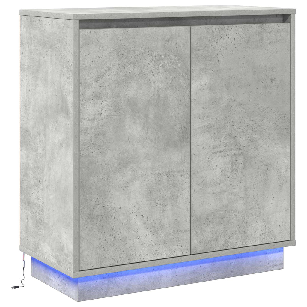 vidaXL LED-Sideboard für Betongrau 71 x 34,5 x 75 cm Holzwerkstoff