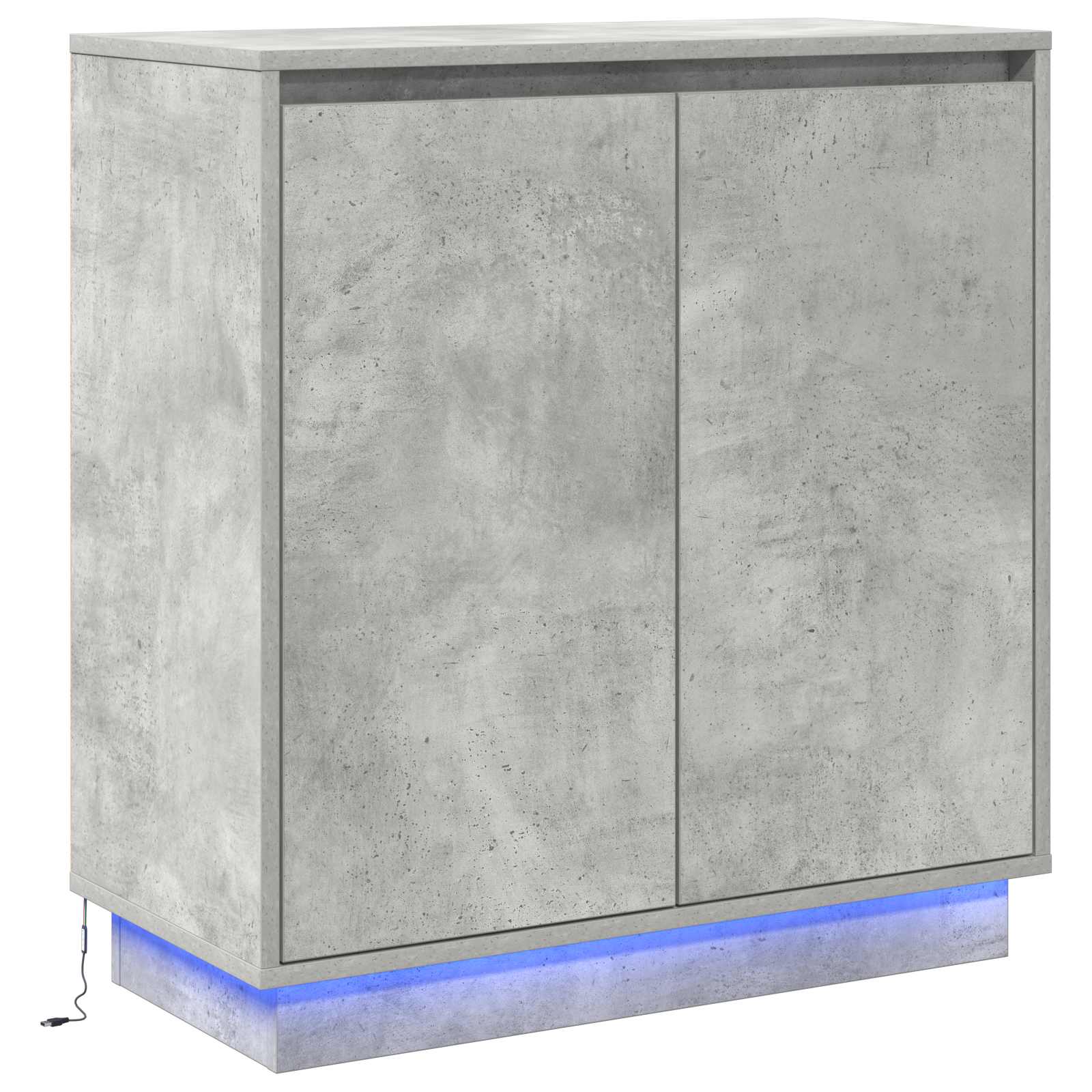 vidaXL LED-Sideboard für Betongrau 71 x 34,5 x 75 cm Holzwerkstoff