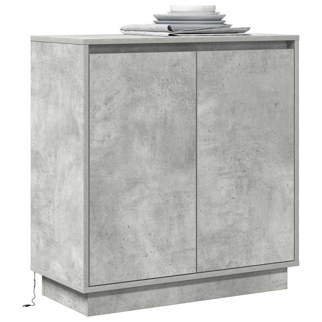 vidaXL LED-Sideboard für Betongrau 71 x 34,5 x 75 cm Holzwerkstoff