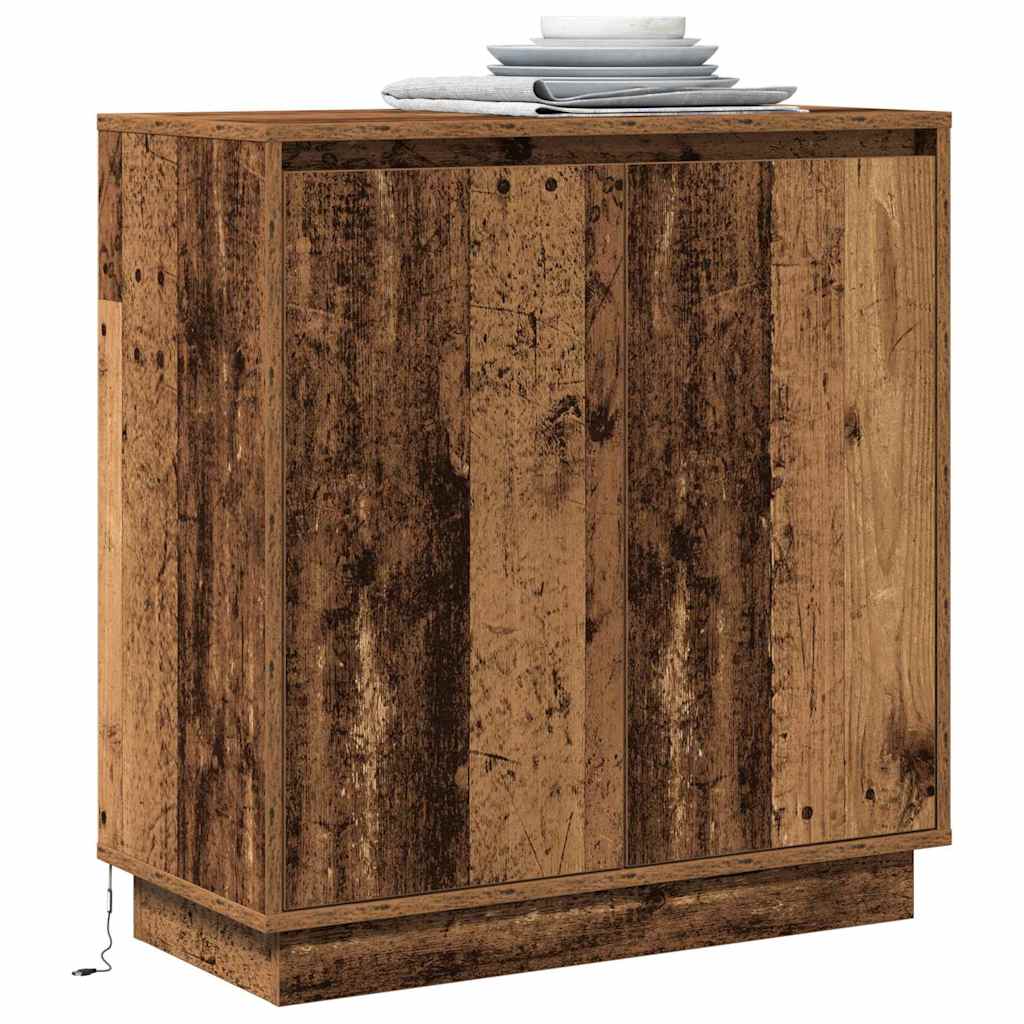 vidaXL LED-Sideboard für Altholz 71 x 34,5 x 75 cm Holzwerkstoff