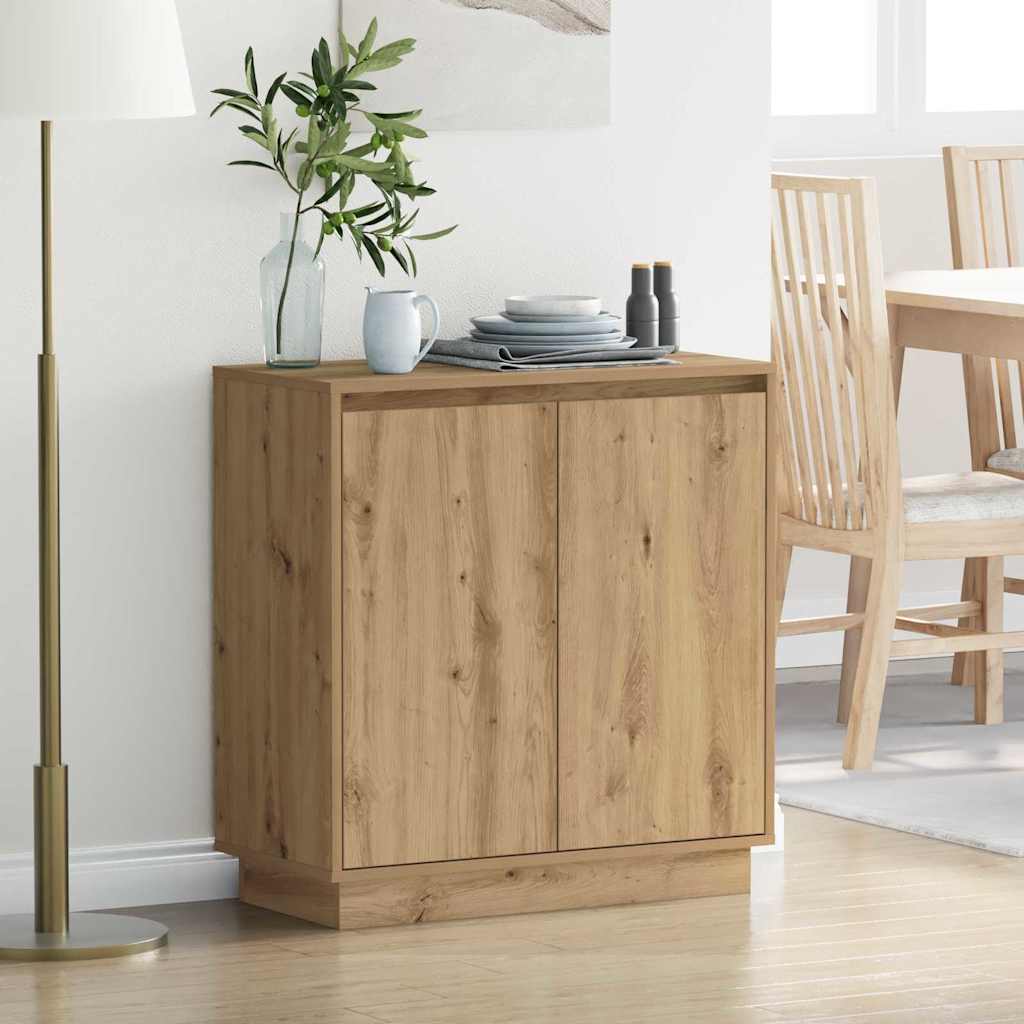 vidaXL LED-Sideboard für Artisan-Eiche 71 x 34,5 x 75 cm