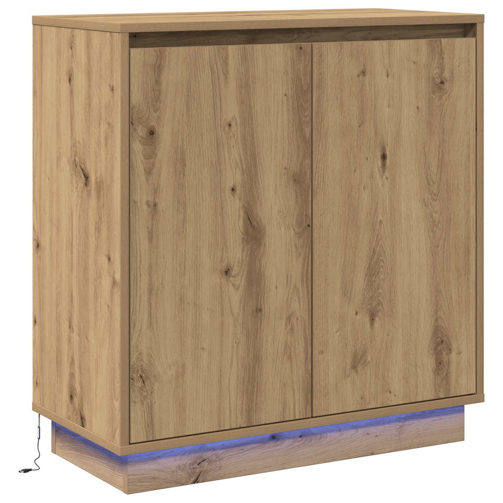 vidaXL LED-Sideboard für Artisan-Eiche 71 x 34,5 x 75 cm