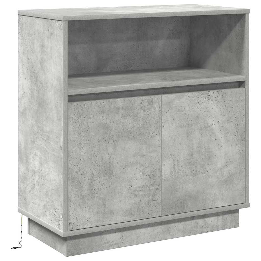 vidaXL LED-Sideboard Betongrau 71 x 34,5 x 75 cm Holzwerkstoff