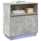 vidaXL LED-Sideboard Betongrau 71 x 34,5 x 75 cm Holzwerkstoff