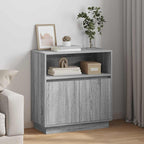 vidaXL LED-Sideboard Graues Sonoma 71 x 34,5 x 75 cm Holzwerkstoff