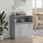 vidaXL LED-Sideboard Graues Sonoma 71 x 34,5 x 75 cm Holzwerkstoff