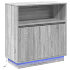 vidaXL LED-Sideboard Graues Sonoma 71 x 34,5 x 75 cm Holzwerkstoff