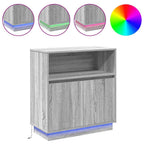 vidaXL LED-Sideboard Graues Sonoma 71 x 34,5 x 75 cm Holzwerkstoff
