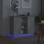 vidaXL LED-Sideboard Beton Grau 90 x 32 x 75 cm Holzwerkstoff