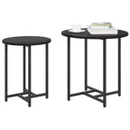 vidaXL Beistelltisch-Set 2 pcs Schwarz Eichen-Optik