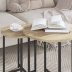 vidaXL Beistelltisch-Set 2 pcs Sonoma Eiche und Schwarz