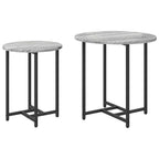 vidaXL Beistelltisch-Set 2 pcs Grau Sonoma und Schwarz