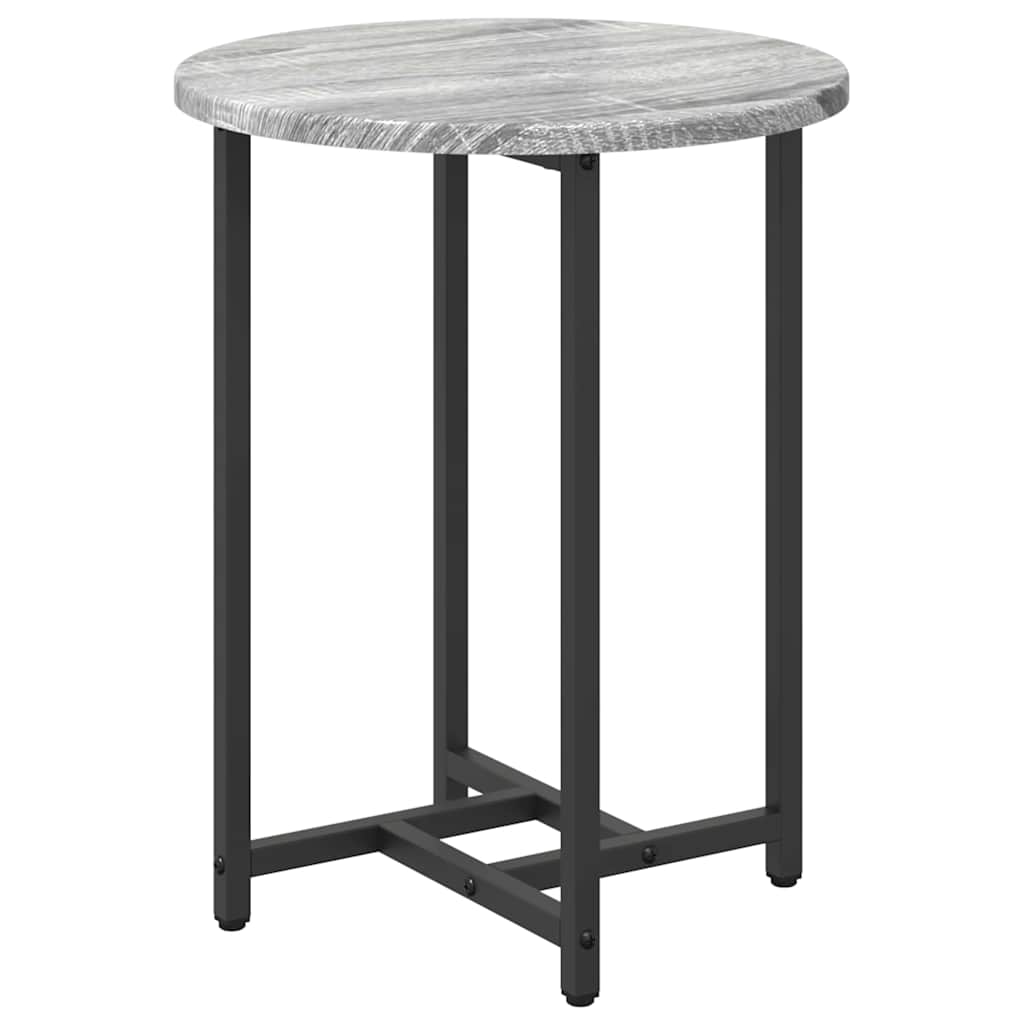 vidaXL Beistelltisch-Set 2 pcs Grau Sonoma und Schwarz