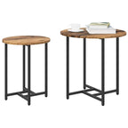 vidaXL Beistelltisch-Set 2 pcs Altholz und Schwarz