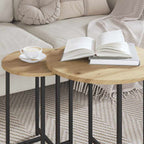 vidaXL Beistelltisch-Set 2 pcs Artisan Eiche und Schwarz