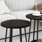 vidaXL Beistelltisch-Set mit Regal 2 pcs Schwarz Eichen-Optik