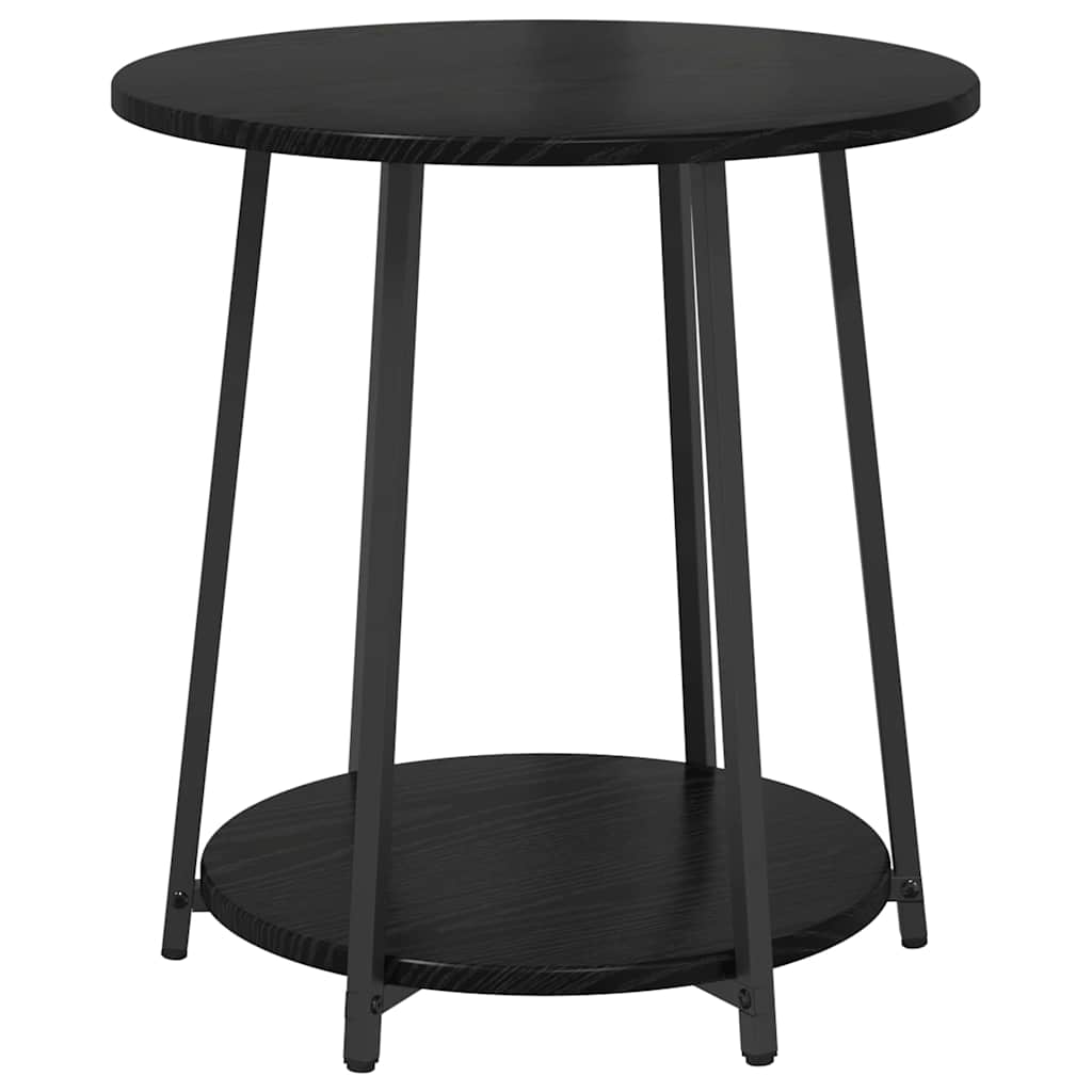 vidaXL Beistelltisch-Set mit Regal 2 pcs Schwarz Eichen-Optik