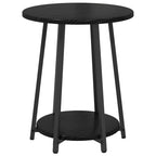 vidaXL Beistelltisch-Set mit Regal 2 pcs Schwarz Eichen-Optik