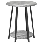vidaXL Beistelltisch-Set mit Regal 2 pcs Grau Sonoma und Schwarz