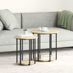 vidaXL Beistelltisch-Set mit Regal 2 pcs Braun