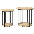 vidaXL Beistelltisch-Set mit Regal 2 pcs Braun