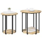 vidaXL Beistelltisch-Set mit Regal 2 pcs Braun