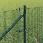 vidaXL Schweißdrahtzaun mit Spikes Stahl und PVC Grün Netz