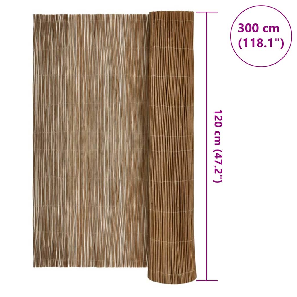 vidaXL Weidenzaun Natur 120 x 300 cm Weide