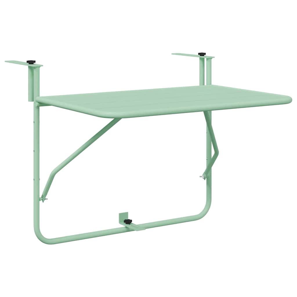 vidaXL Hängender Balkontisch Minzgrün 60 x 39 x 65 cm Stahl