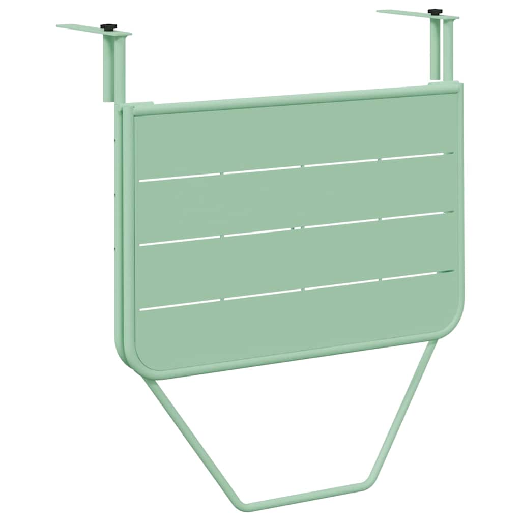 vidaXL Hängender Balkontisch Minzgrün 60 x 39 x 65 cm Stahl