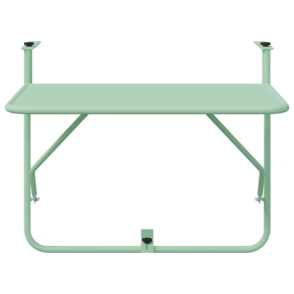 vidaXL Hängender Balkontisch Minzgrün 60 x 39 x 65 cm Stahl