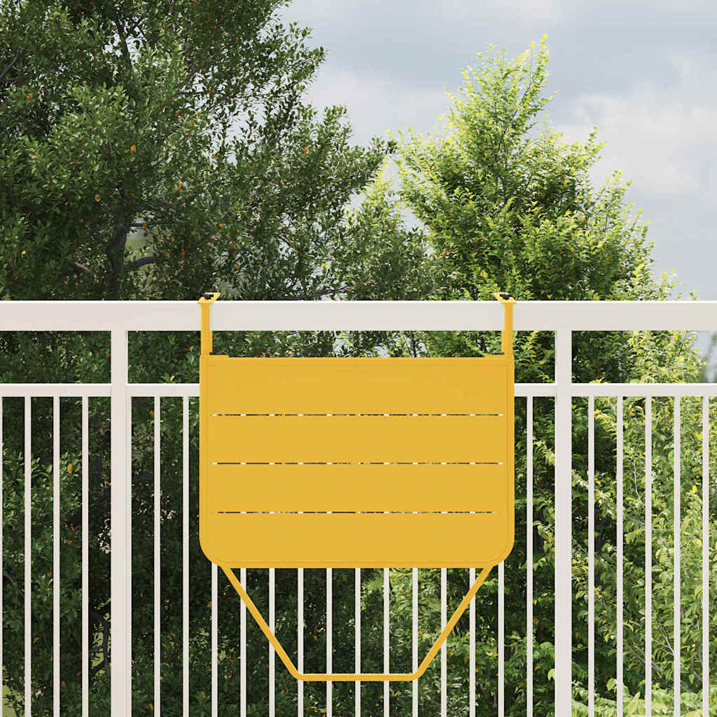 vidaXL Hängender Balkontisch Senf 60 x 39 x 65 cm Stahl
