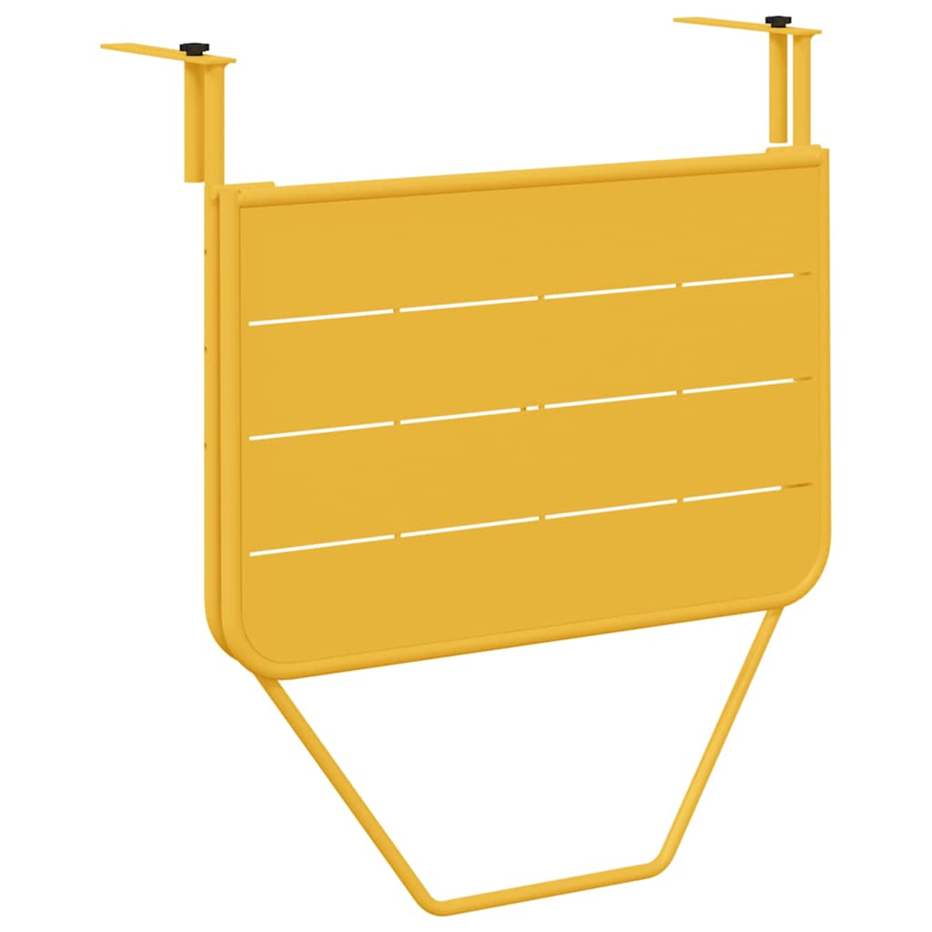 vidaXL Hängender Balkontisch Senf 60 x 39 x 65 cm Stahl