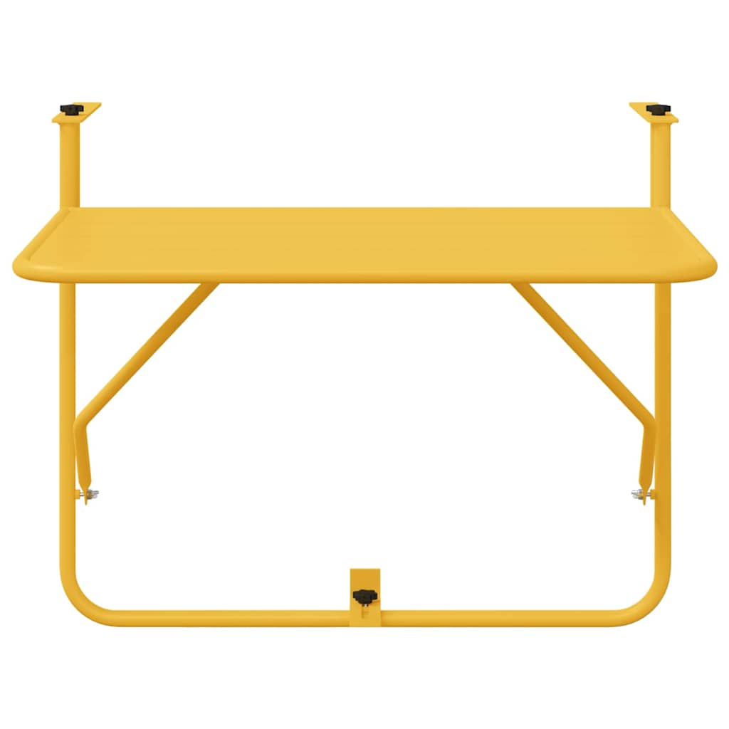 vidaXL Hängender Balkontisch Senf 60 x 39 x 65 cm Stahl