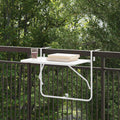 vidaXL Hängender Balkontisch Weiß 60 x 39 x 65 cm Stahl