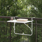vidaXL Hängender Balkontisch Weiß 60 x 39 x 65 cm Stahl
