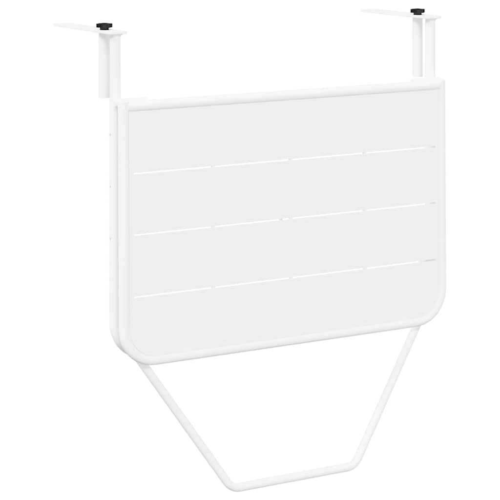 vidaXL Hängender Balkontisch Weiß 60 x 39 x 65 cm Stahl