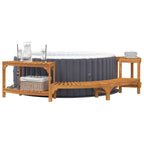 vidaXL Whirlpool Umgebung Halb-Rund Braun 252 x 112 x 55,5 cm