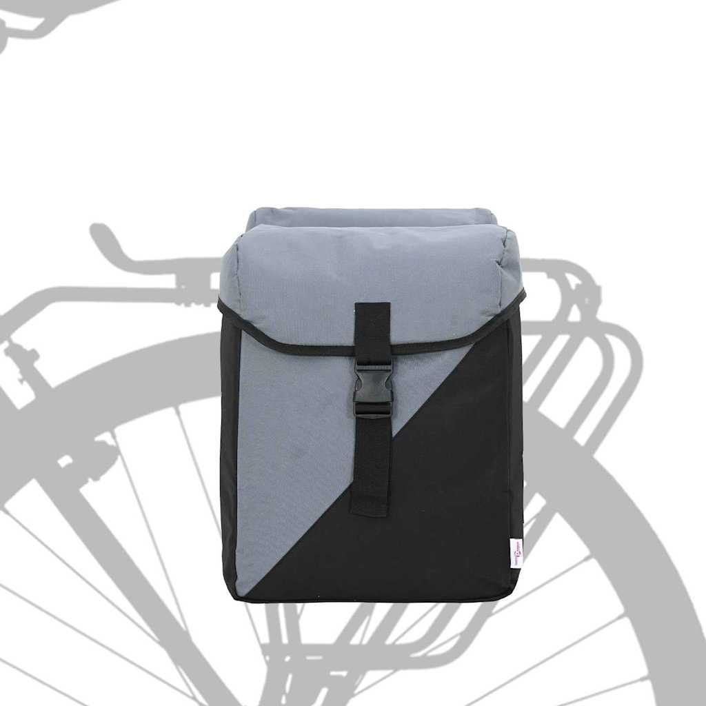 vidaXL Fahrradtasche Grau und Schwarz 31,5 x 15,5 x 40 cm Polyester