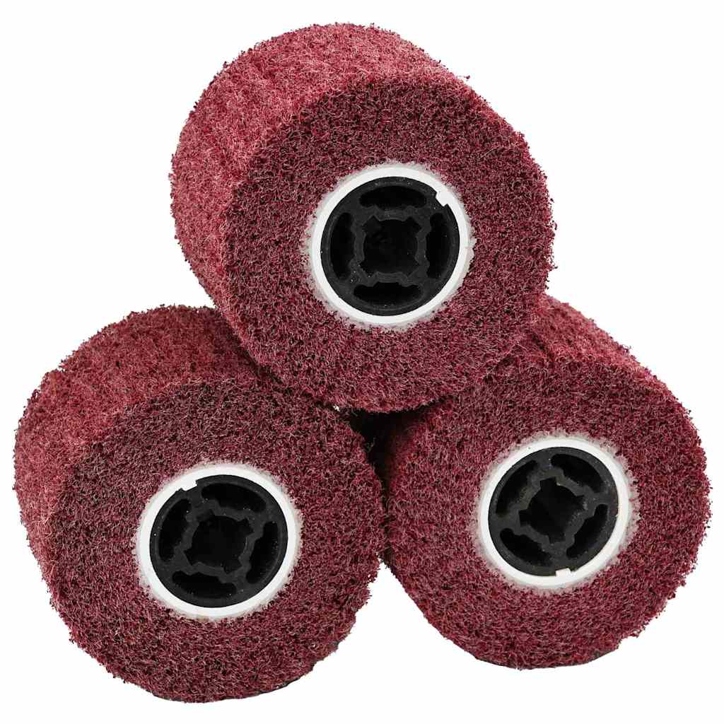 vidaXL Schleifrollen 3 pcs Rot 12 x 12 x 10 cm Synthetische Faser
