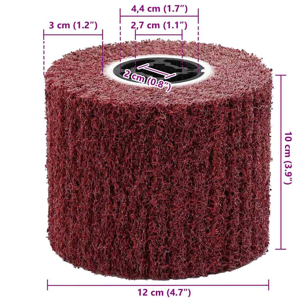 vidaXL Schleifrollen 3 pcs Rot 12 x 12 x 10 cm Synthetische Faser
