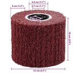 vidaXL Schleifrollen 3 pcs Rot 12 x 12 x 10 cm Synthetische Faser