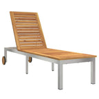 vidaXL Sonnenliege Öl-Natur 205 x 53 x 100 cm Massivholz Akazie