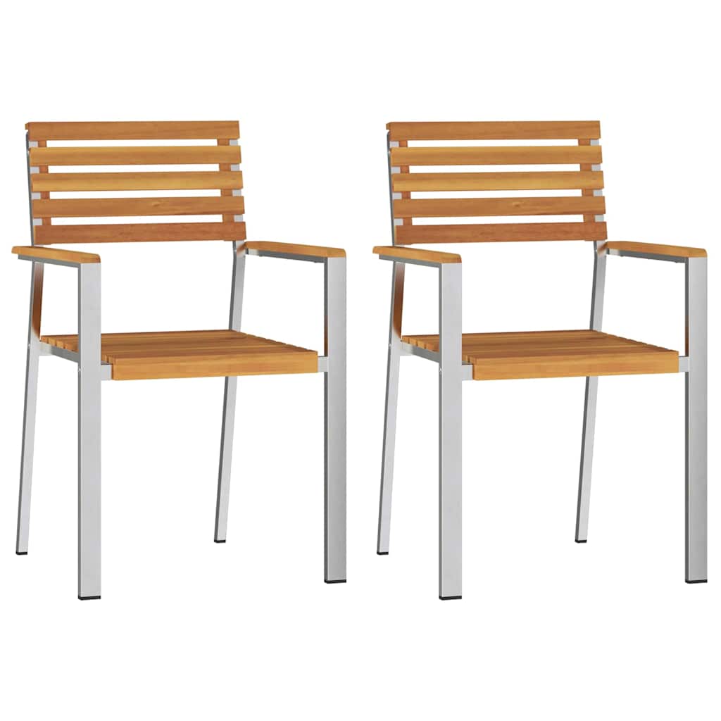 vidaXL Gartenstuhl 2 pcs Öl-Natur 56 x 54,5 x 87 cm Massivholz Akazie