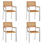 vidaXL Gartenstuhl 4 pcs Öl-Natur 56 x 54,5 x 87 cm Massivholz Akazie
