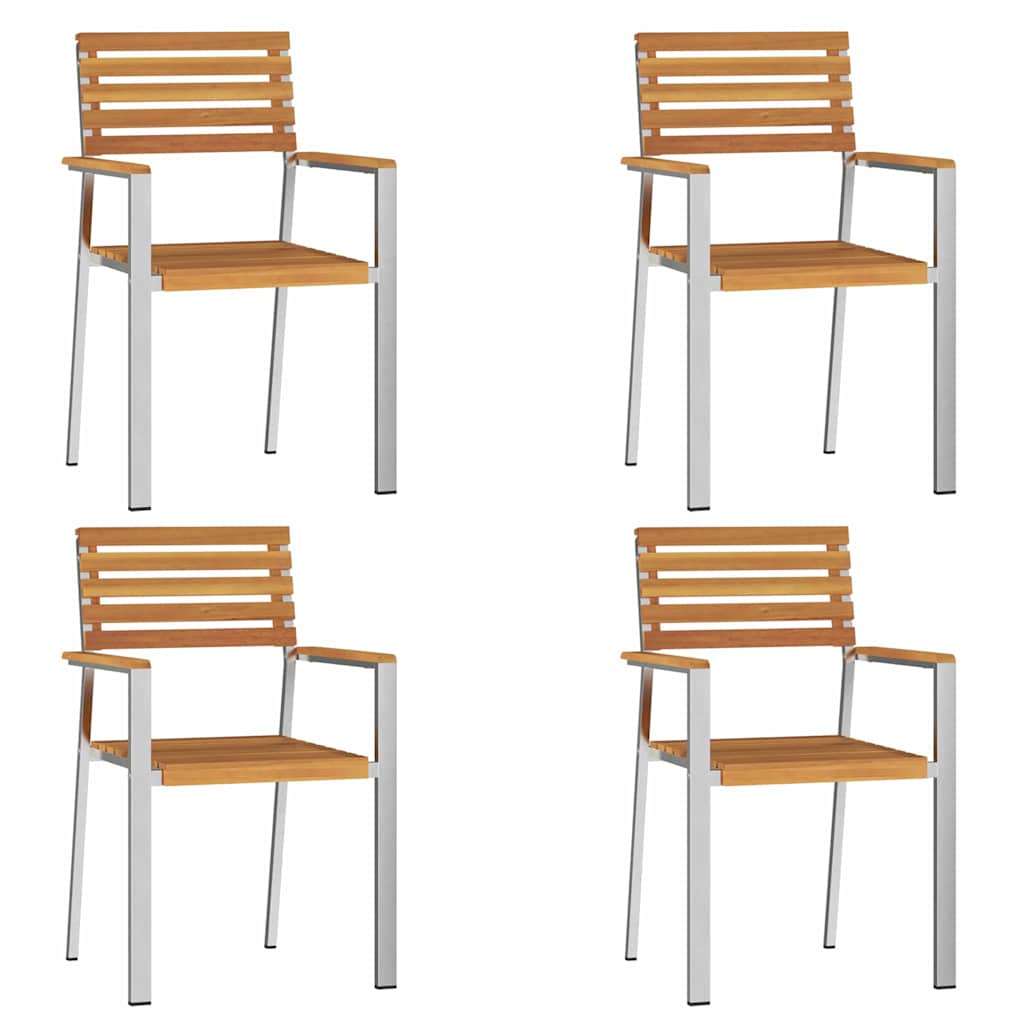 vidaXL Gartenstuhl 4 pcs Öl-Natur 56 x 54,5 x 87 cm Massivholz Akazie