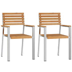 vidaXL Gartenstuhl 2 pcs Öl-Natur 56 x 54,5 x 87 cm Massivholz Teak