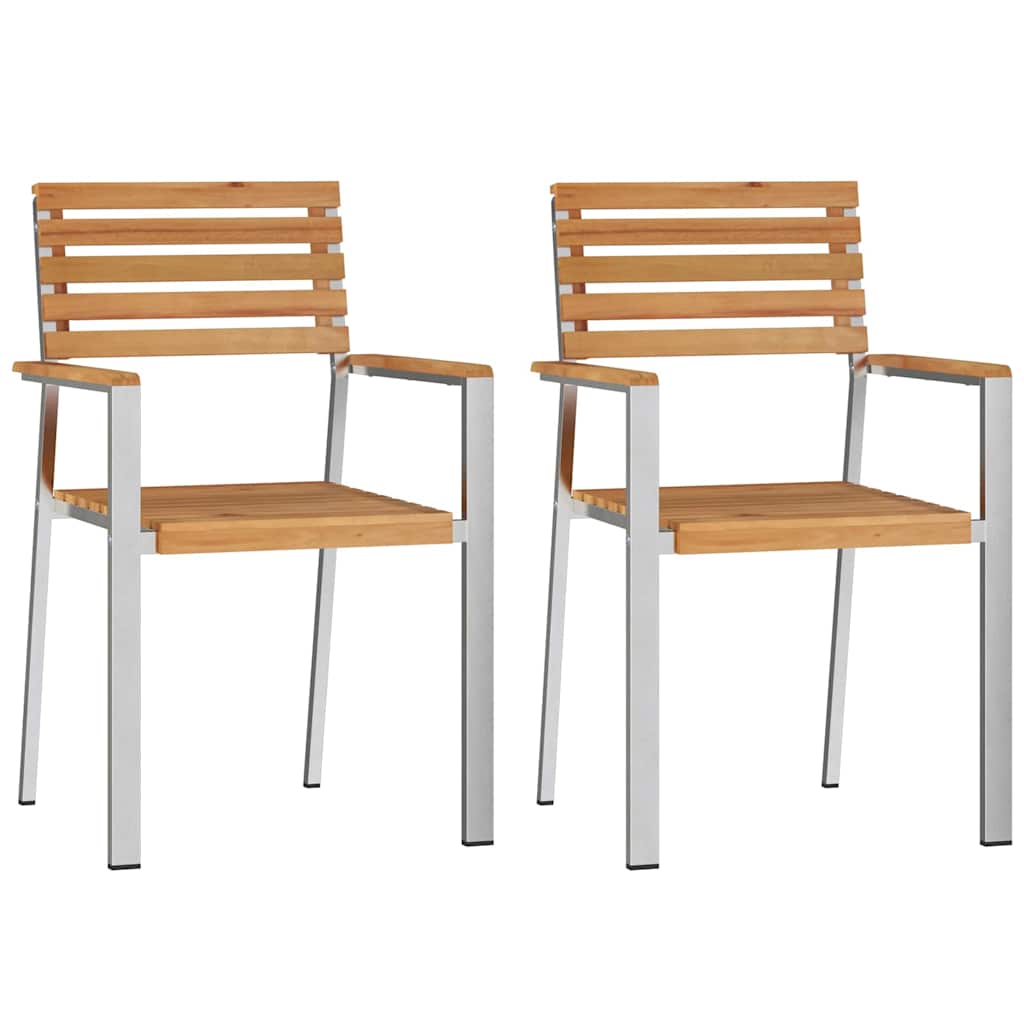 vidaXL Gartenstuhl 2 pcs Öl-Natur 56 x 54,5 x 87 cm Massivholz Teak