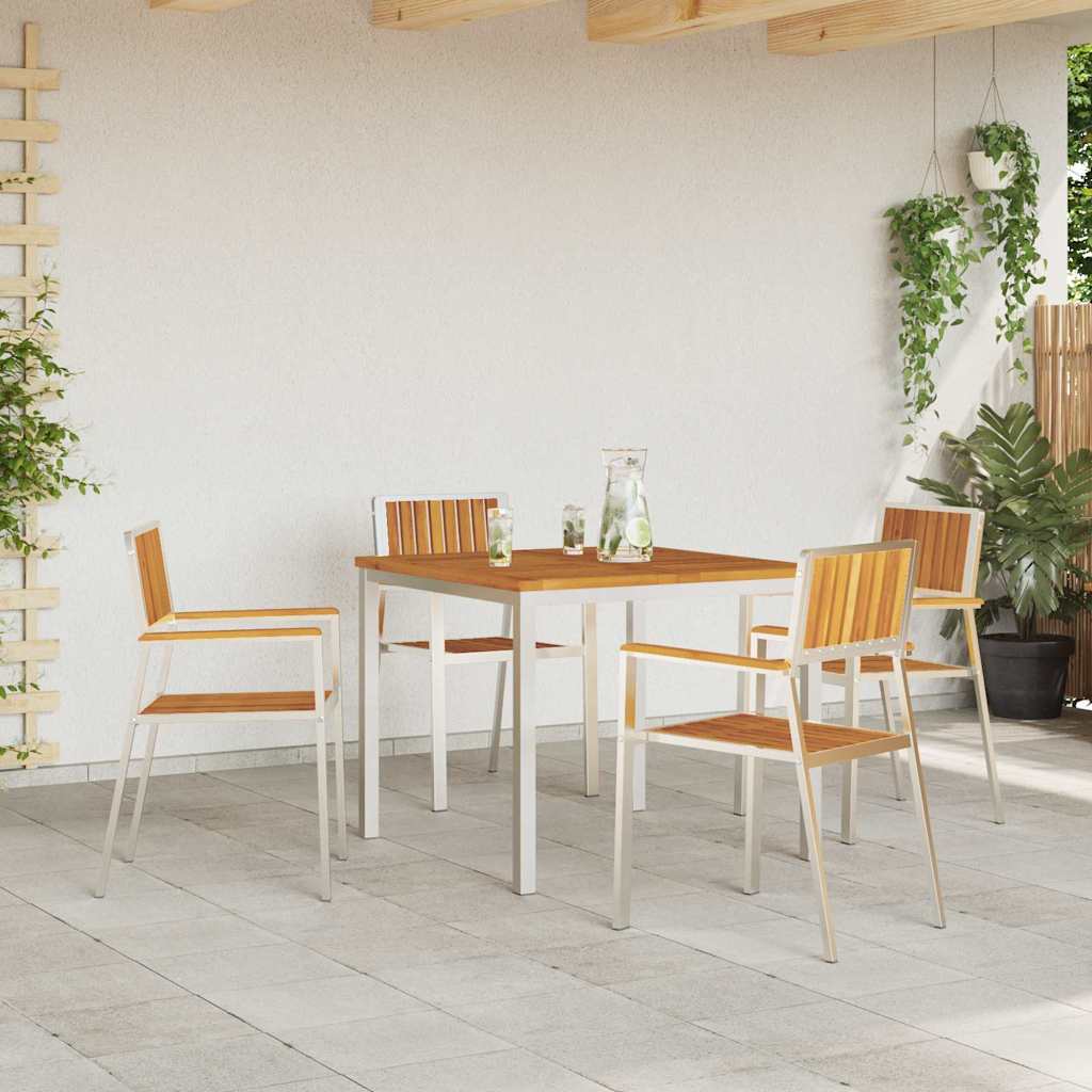 vidaXL Gartenstuhl 4 pcs Braun 56 x 54,5 x 87 cm Massivholz Akazie
